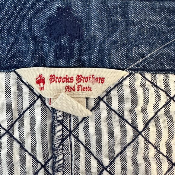 BROOKS BROTHERS Red Fleece Womens' Blue Denim Quilted Mini Skirt Size 6 - Picture 10 of 15